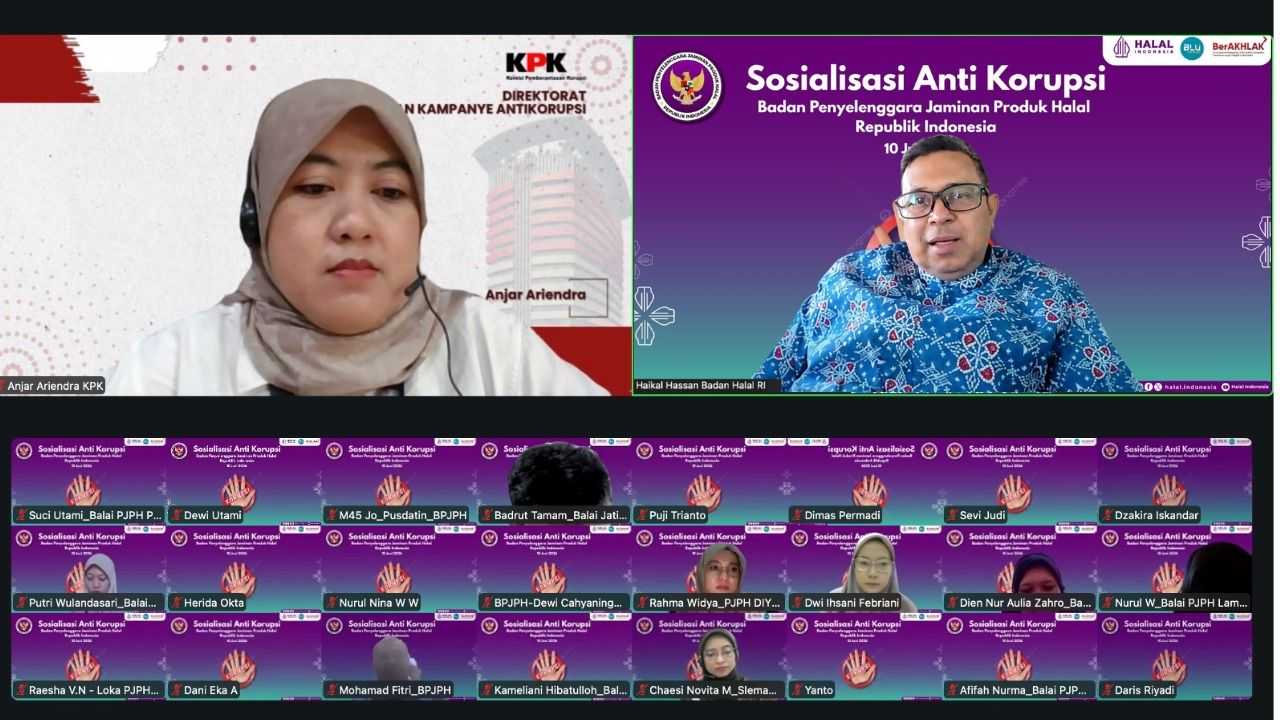 BPJPH Gandeng KPK Gelar Sosialisasi Antikorupsi bagi Pegawai untuk Bangun Budaya Integritas