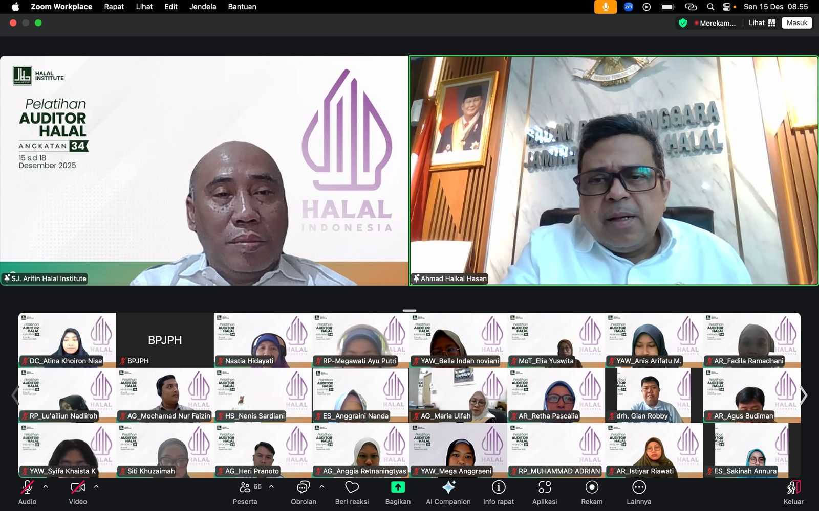 Kepala BPJPH: Auditor Halal sebagai Profesi Masa Depan