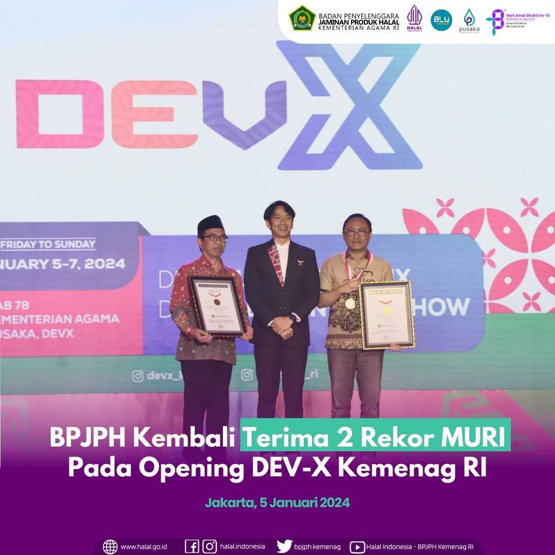 Awali 2024, BPJPH Kembali Raih 2 Rekor MURI dalam Upayanya Terus Memperkuat Ekosistem Halal