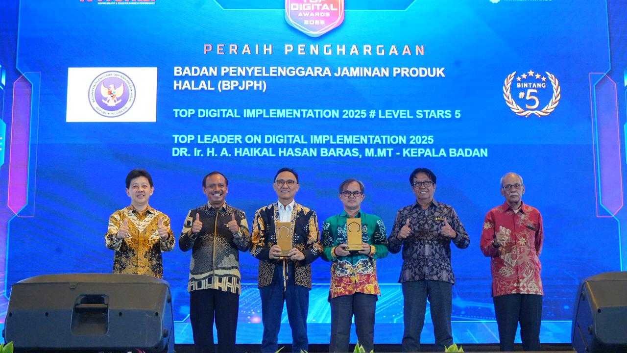 BPJPH Raih 2 Penghargaan Top Digital Awards 2025, Digitalisasi Mudahkan 10.000 Sertifikasi Halal Perhari